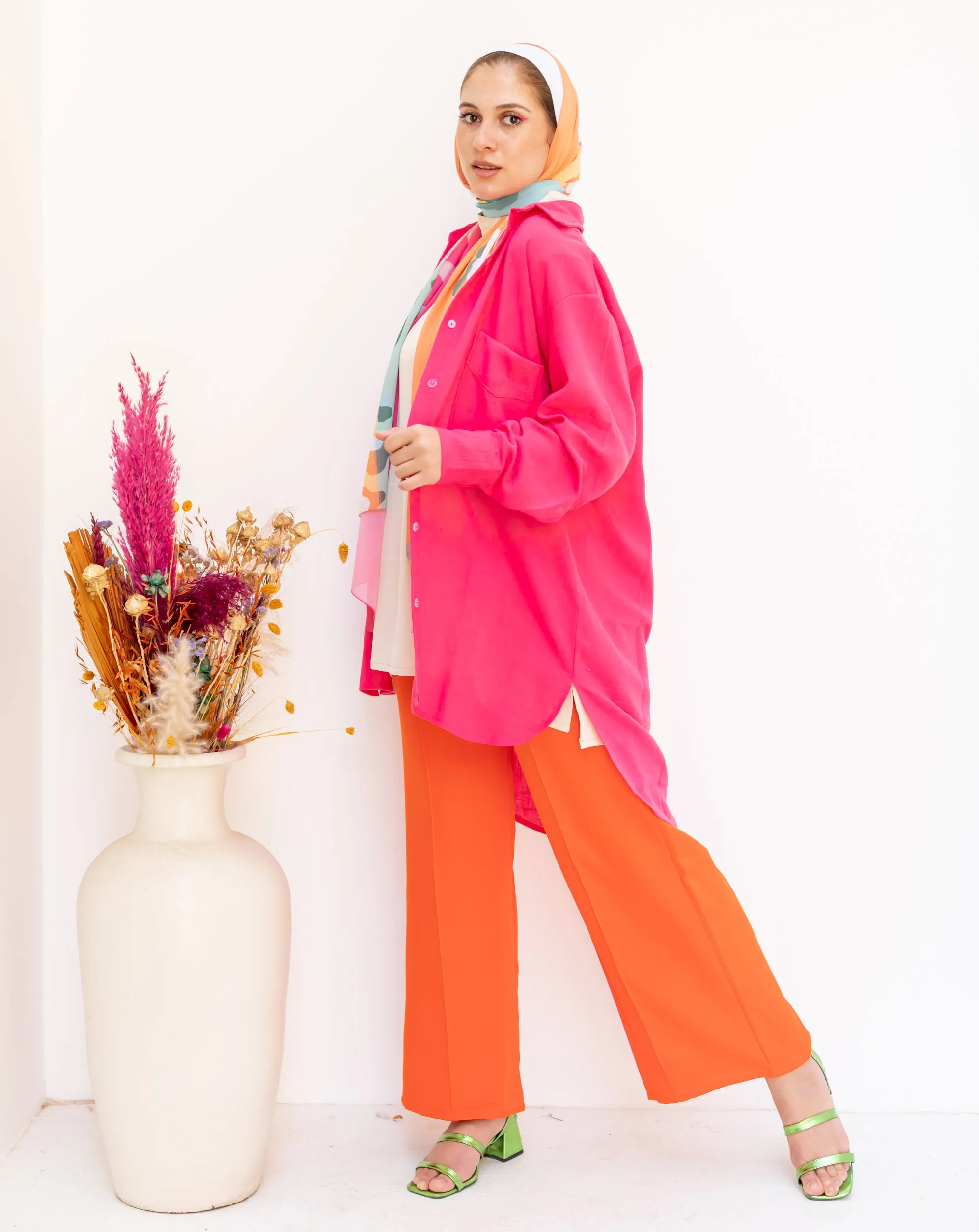 Fushia Summer Linen Shirt