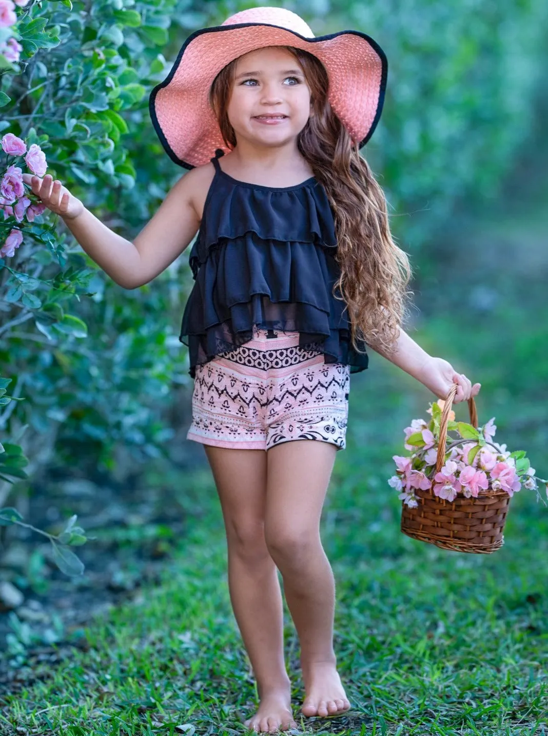 Girls Follow My Lead Crop Top and Cuffed Short Set