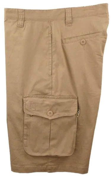 Go Barefoot Stretch Cargo Walk Shorts In Khaki