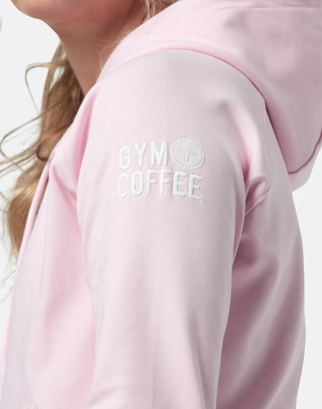 Gym Coffee Chill Pullover Hoodie (Womens) -  Baby Pink