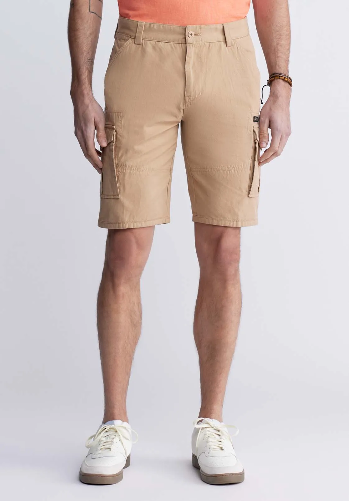 Hiero Men's Shorts with Cargo Pockets in Tan - BM24270