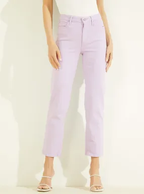 High-Rise 1981 Ankle Straight Leg Denim Jeans in Lavender Haze Wash