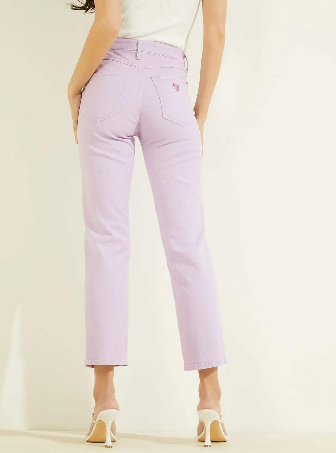 High-Rise 1981 Ankle Straight Leg Denim Jeans in Lavender Haze Wash