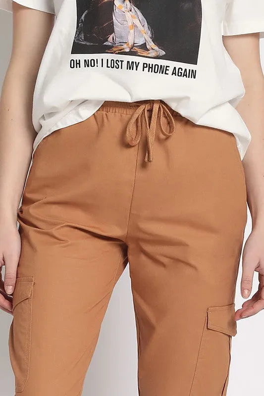 HIGH WAISTED CARGO PANTS