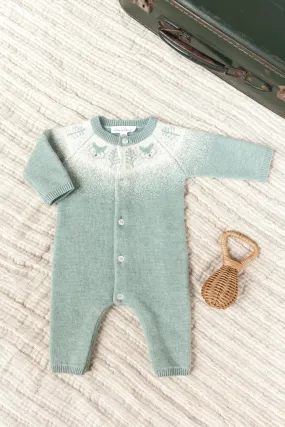 Jade Green Fox Jacquard Jumpsuit - Tartine et Chocolat FW24