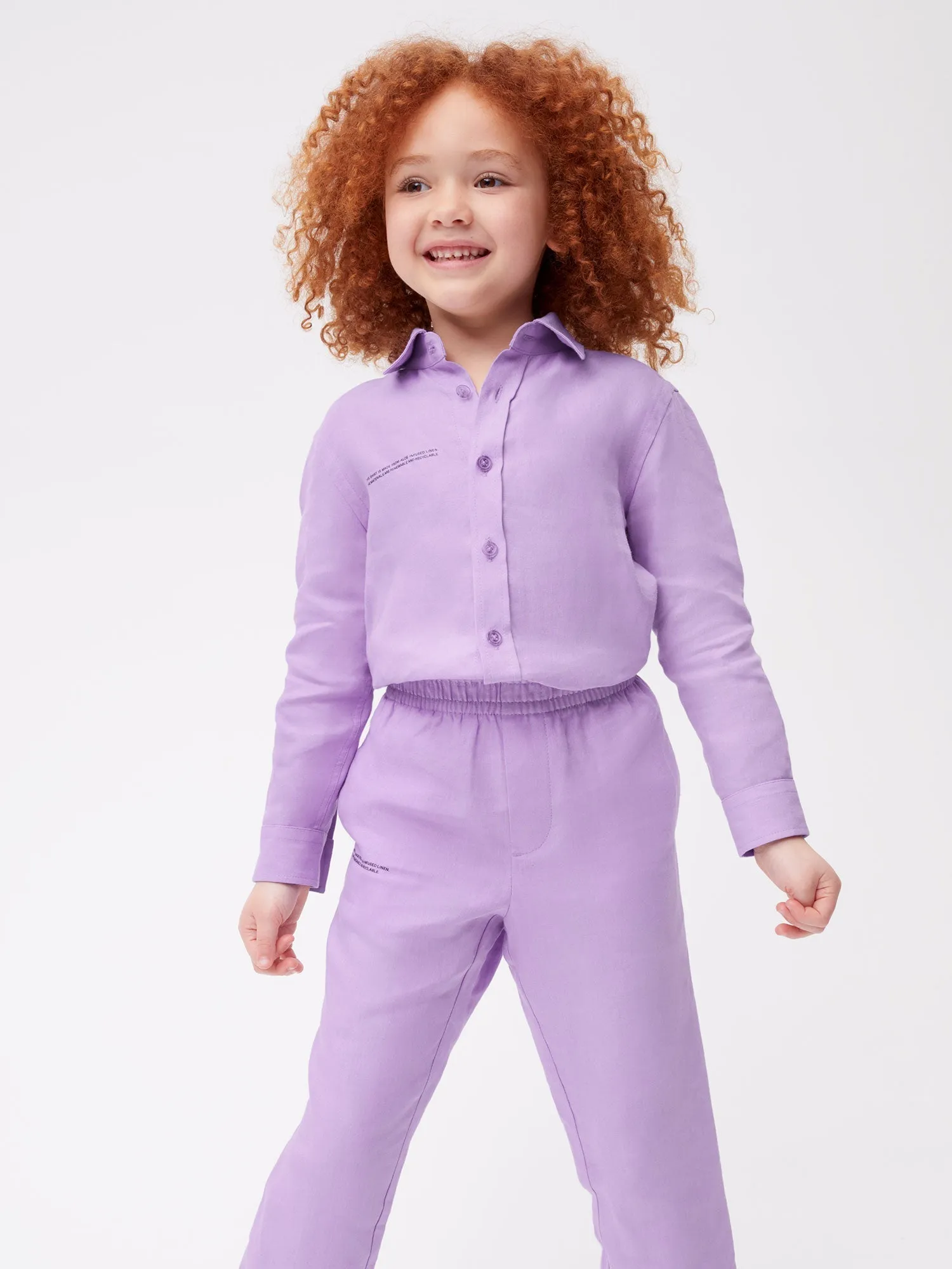 Kids Aloe Linen Pants—orchid purple