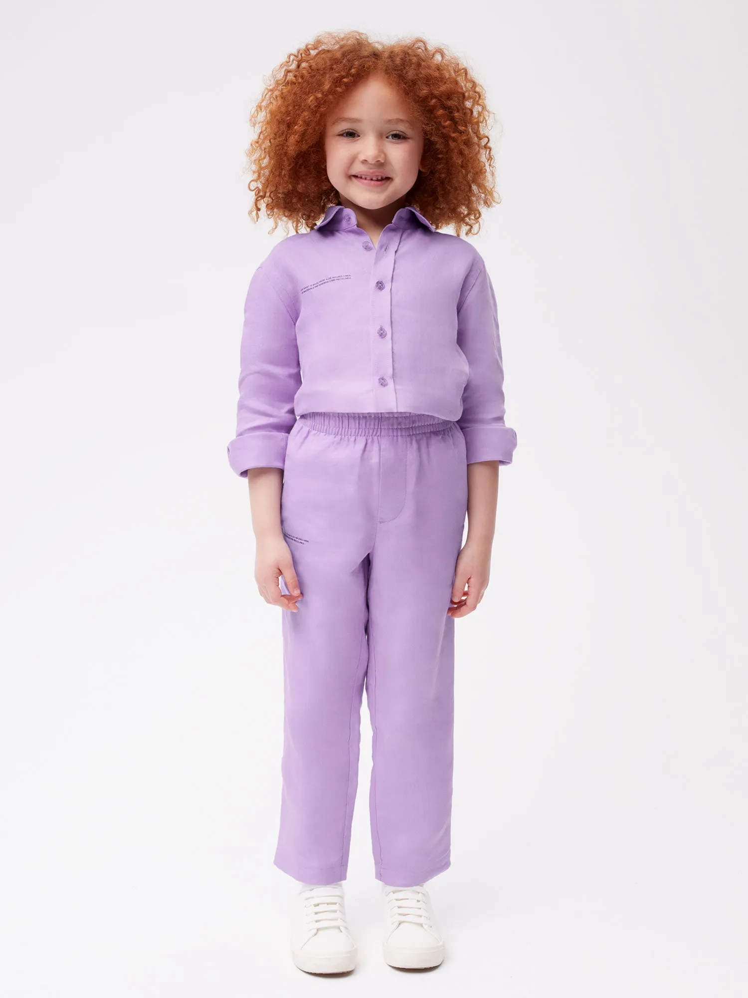 Kids Aloe Linen Pants—orchid purple