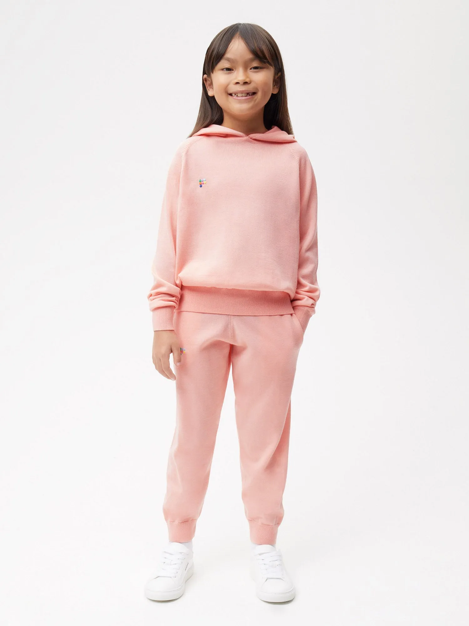 Kids Merino Wool Track Pants—pearl pink