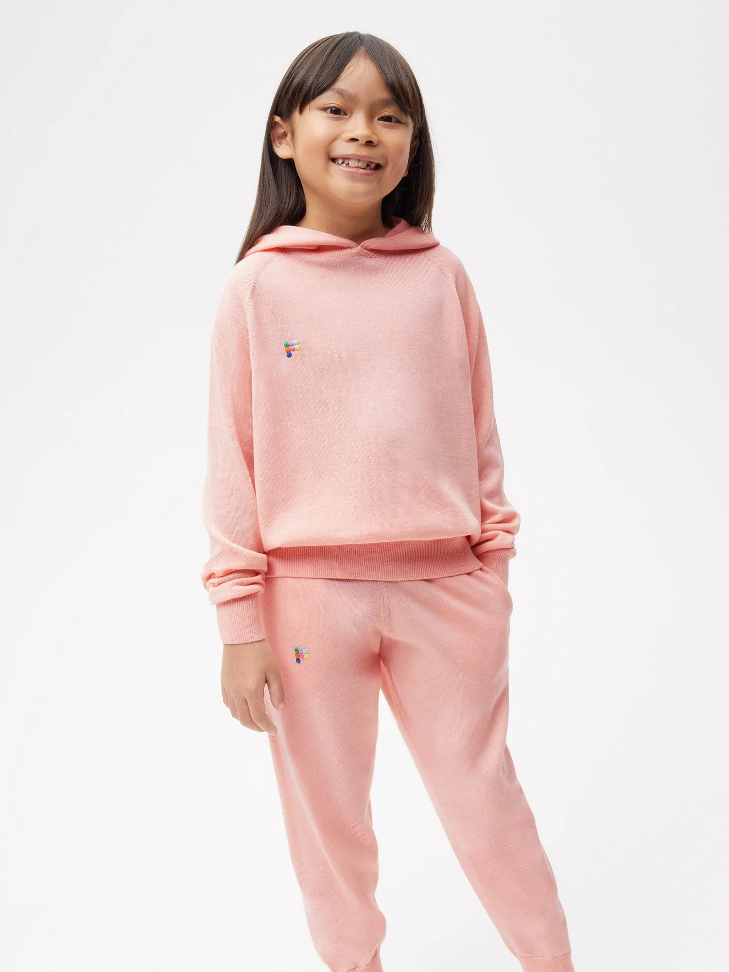 Kids Merino Wool Track Pants—pearl pink