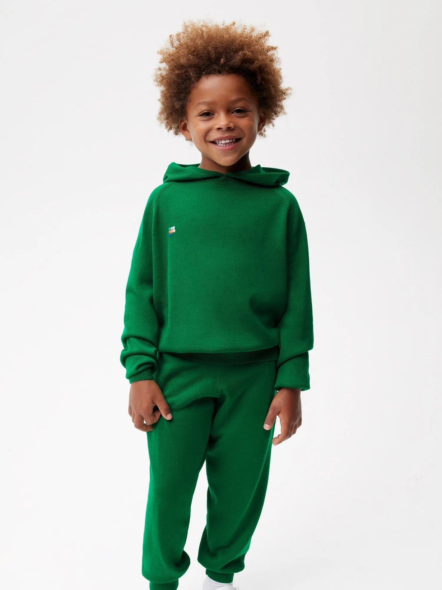 Kids Merino Wool Track Pants—seaweed green