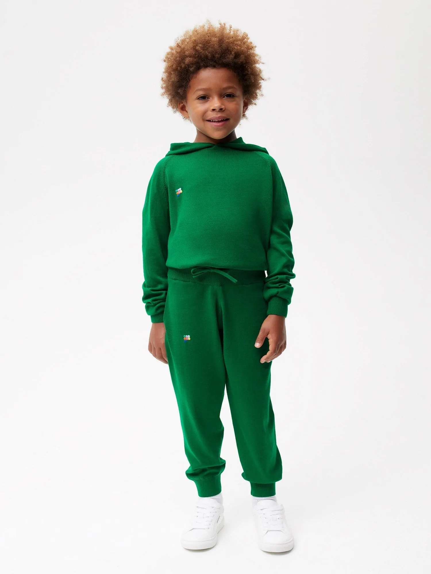 Kids Merino Wool Track Pants—seaweed green