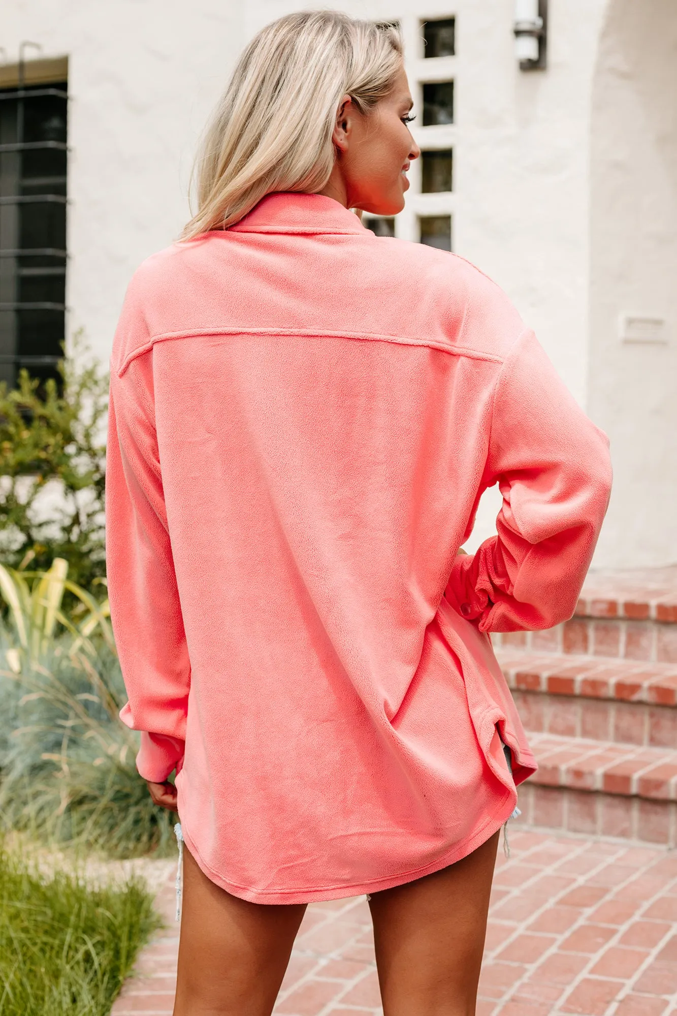 Laid Back Lady Fleece Shirt/Jacket (Candy Pink)