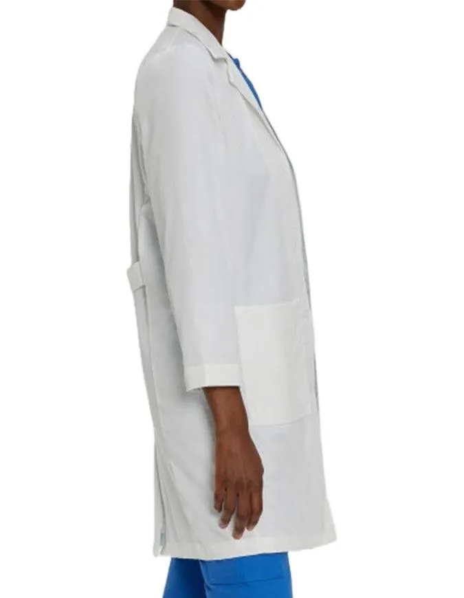 Landau 38 Inch Women's Stretch Twill Four Button Lab Coat