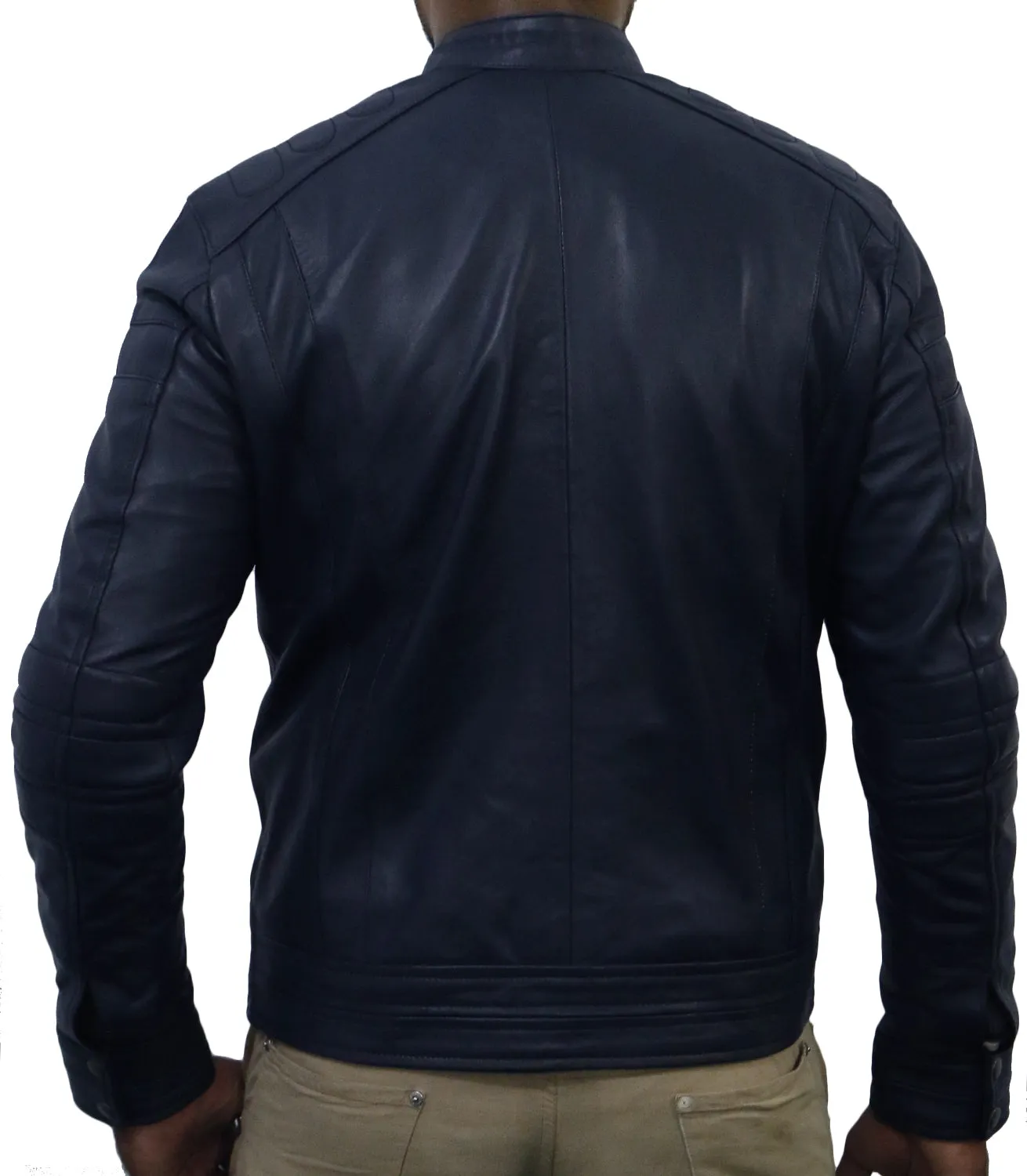 Leather Jackets Hub Mens Genuine Lambskin Leather Jacket (Black, Classic Jacket) - 1501072