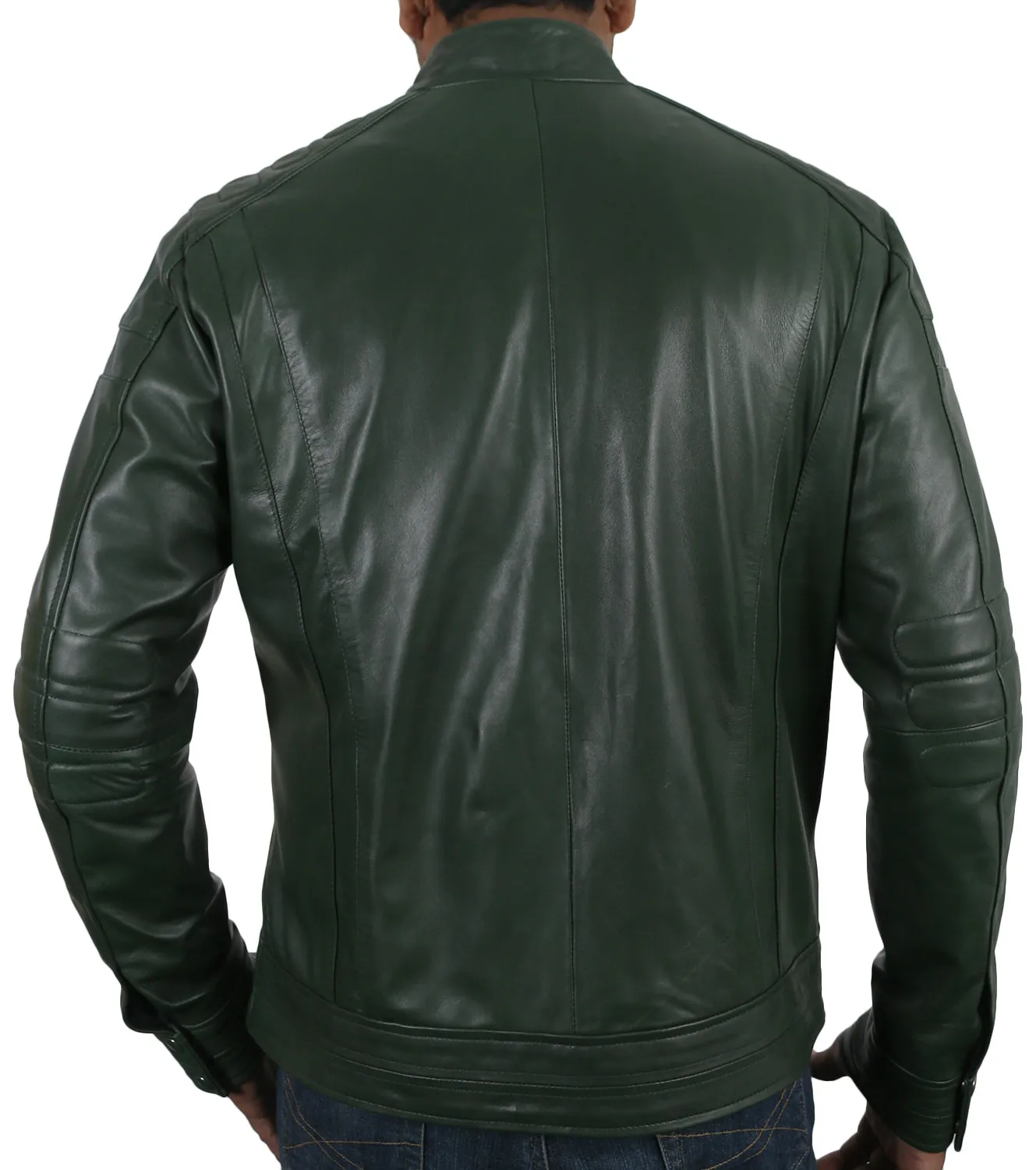 Leather Jackets Hub Mens Genuine Lambskin Leather Jacket (Black, Classic Jacket) - 1501072