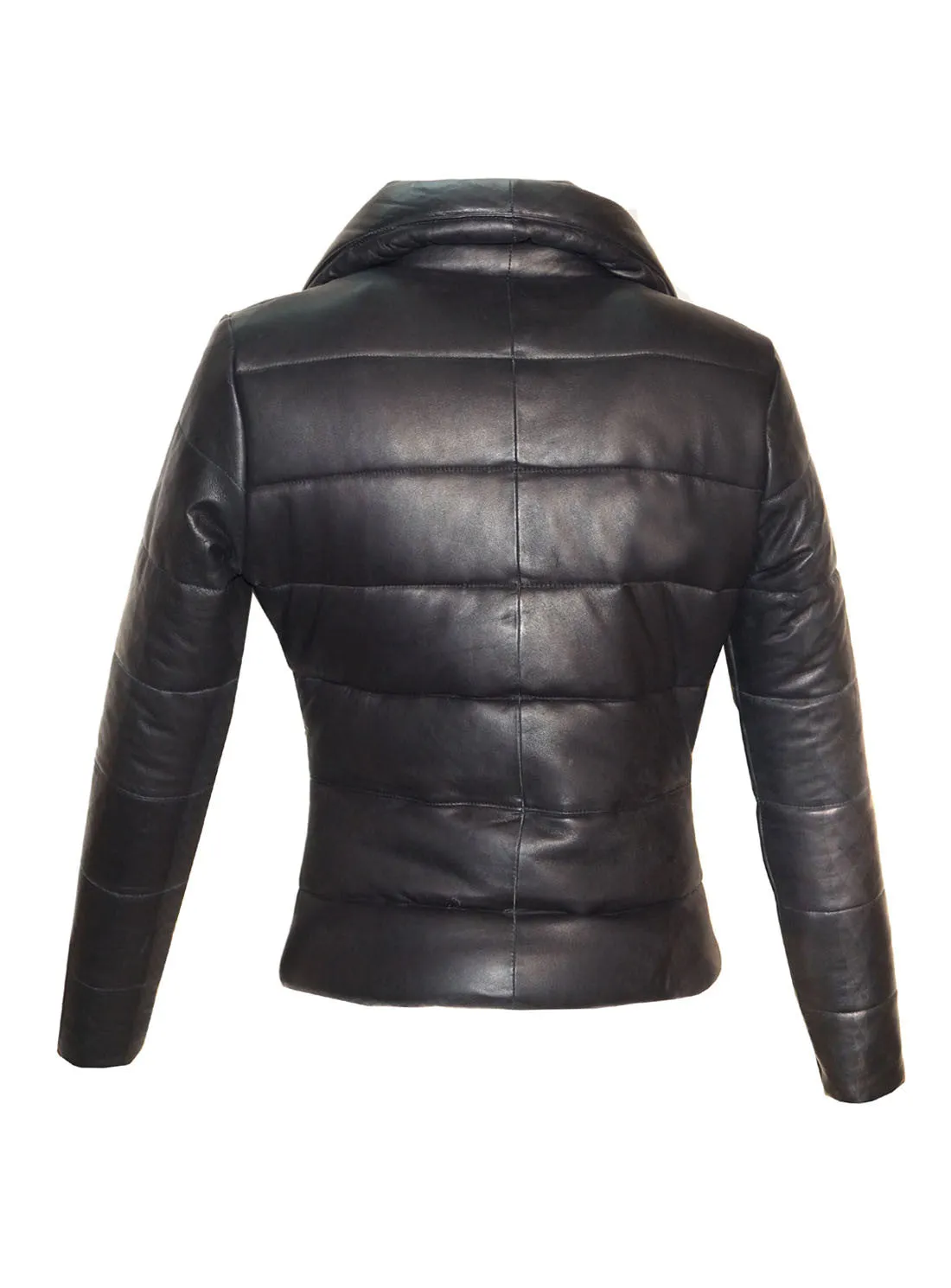 Leather Short Puffer Down Jacket- Hot Seller Women Puffer Coat Jacket