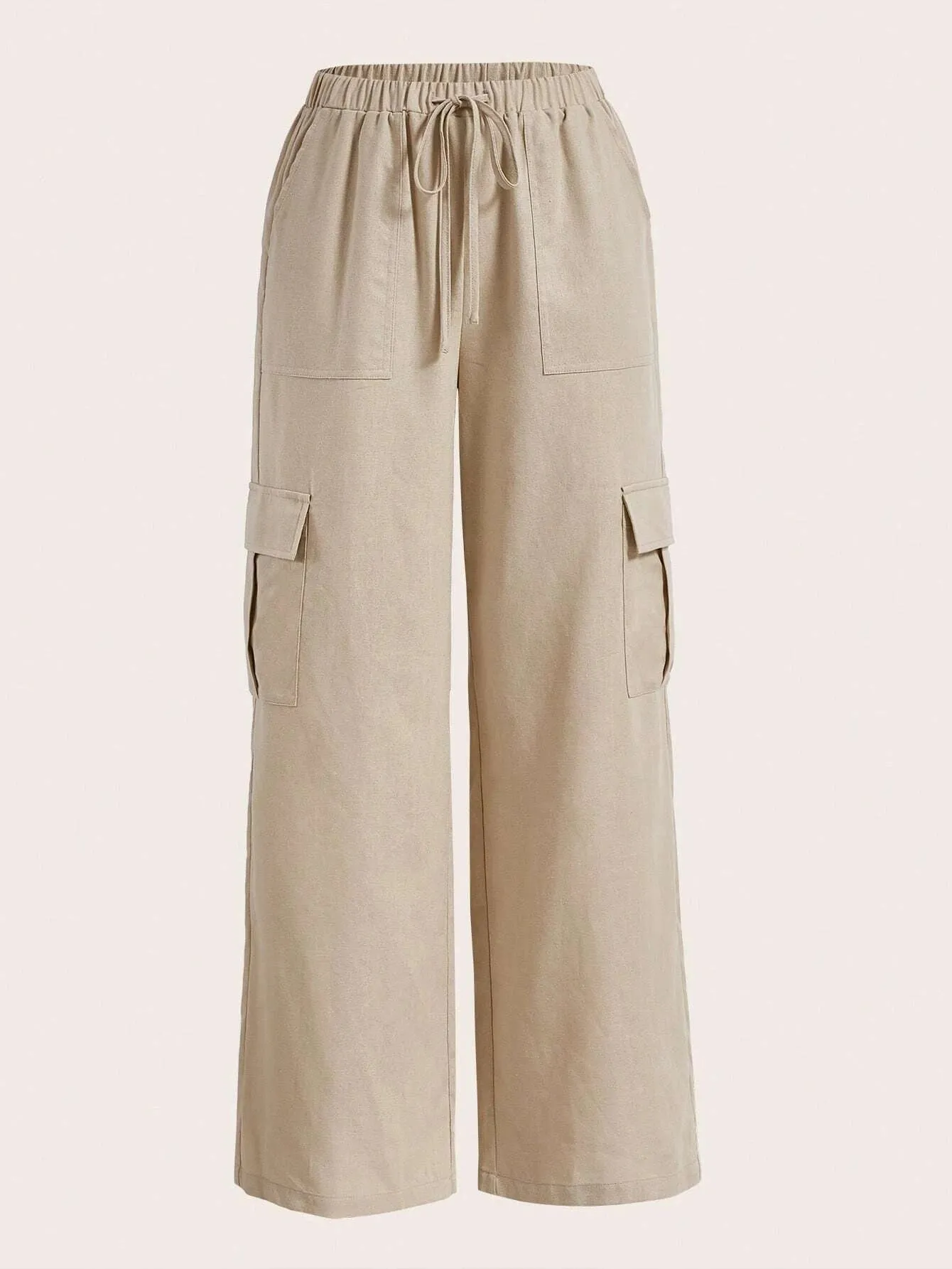 Letter Graphic Flap Pocket Side Cargo Pants