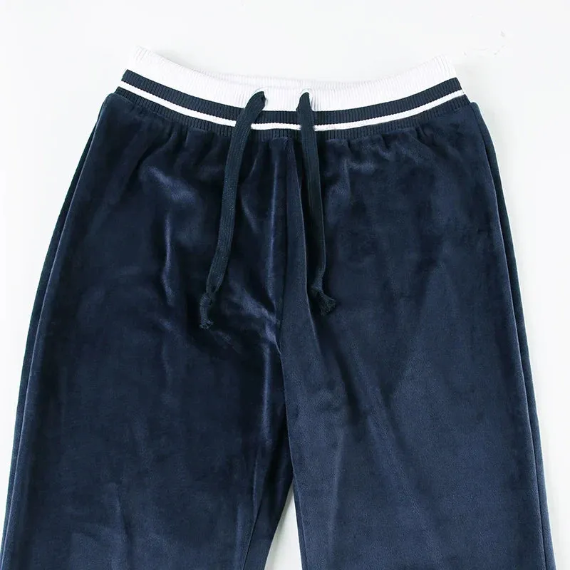 Lian Velvet Drawstring Flared Pants