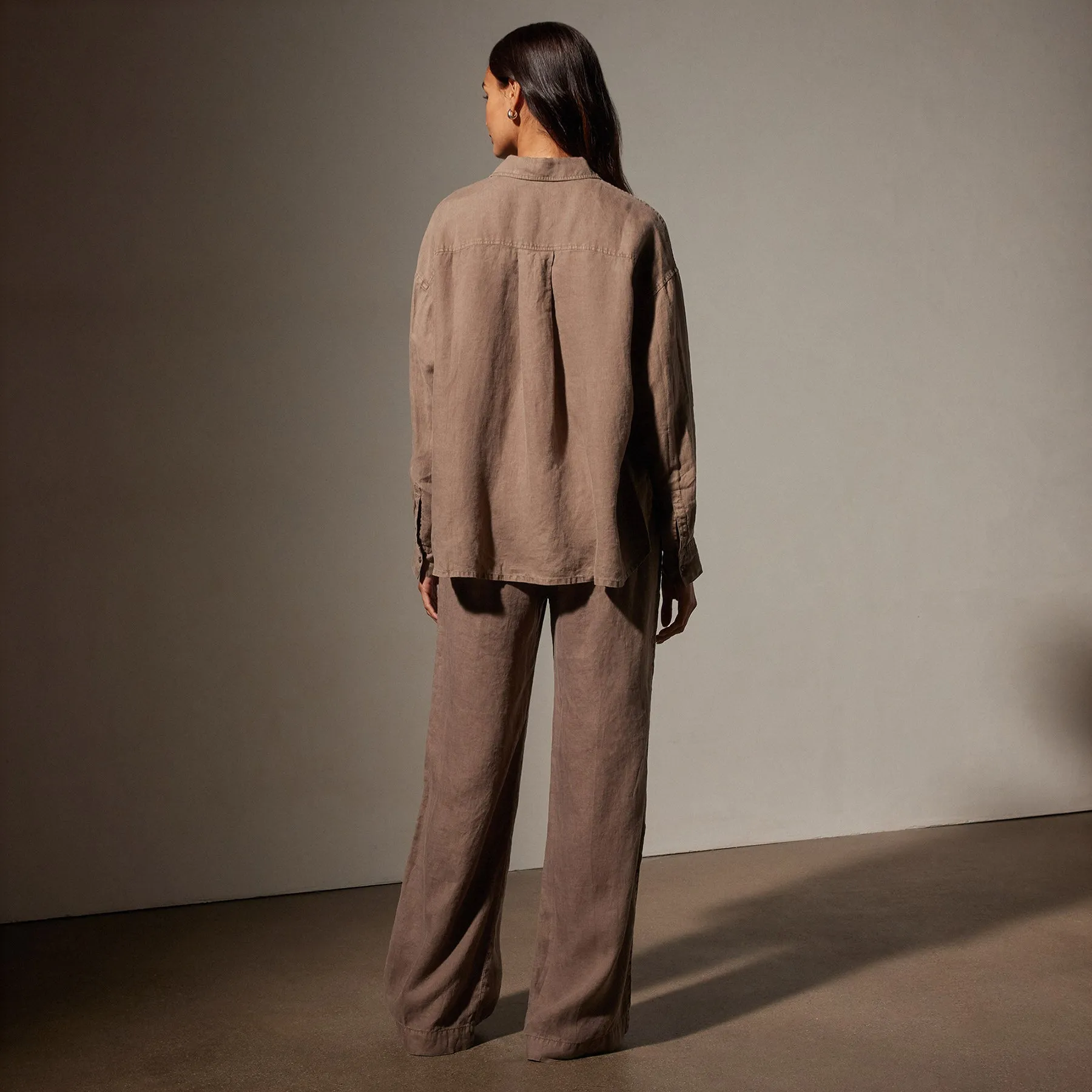 Linen Oversized Shirt - Cargo Pigment