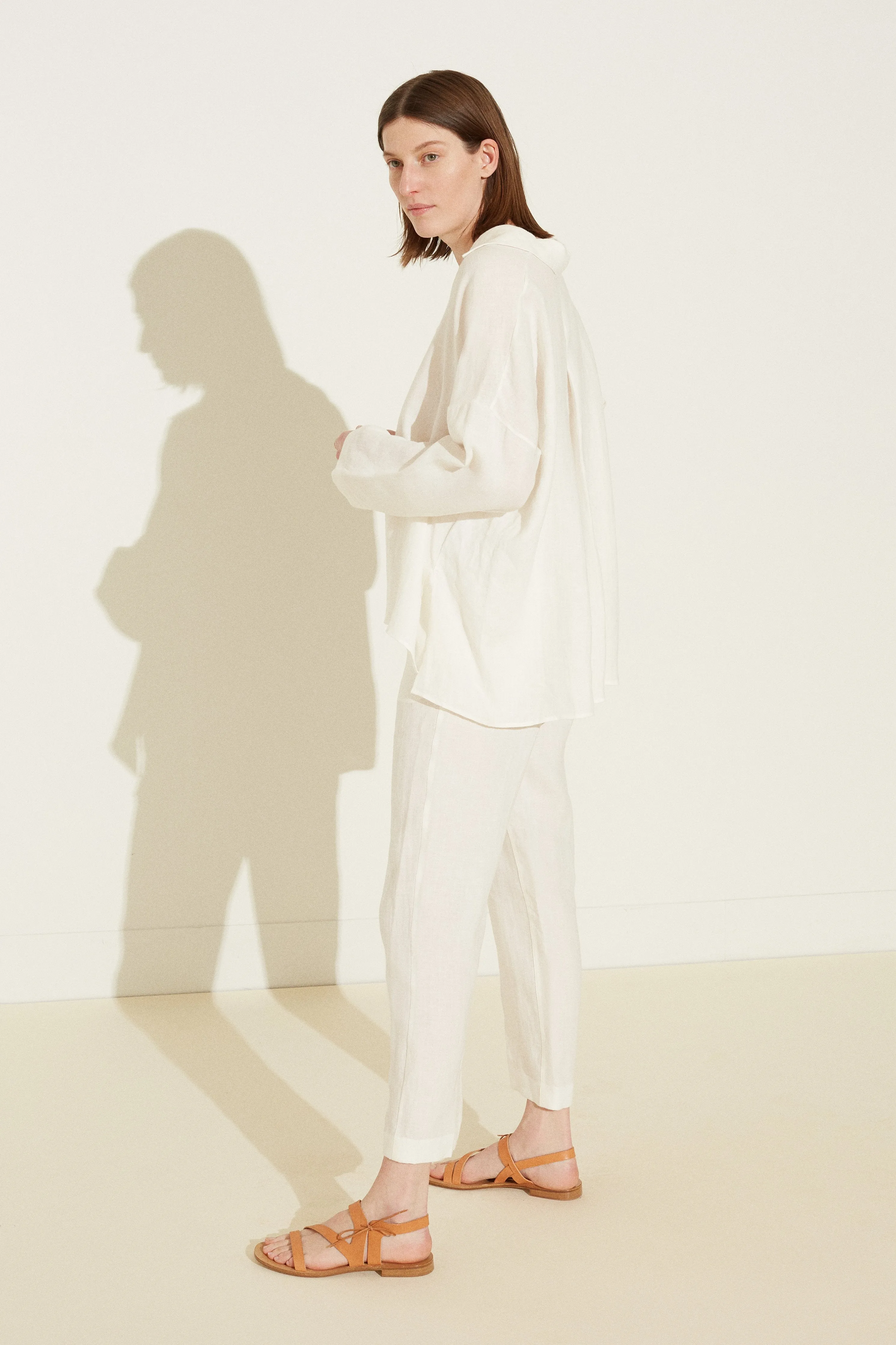 Linen Pyjama Shirt - White