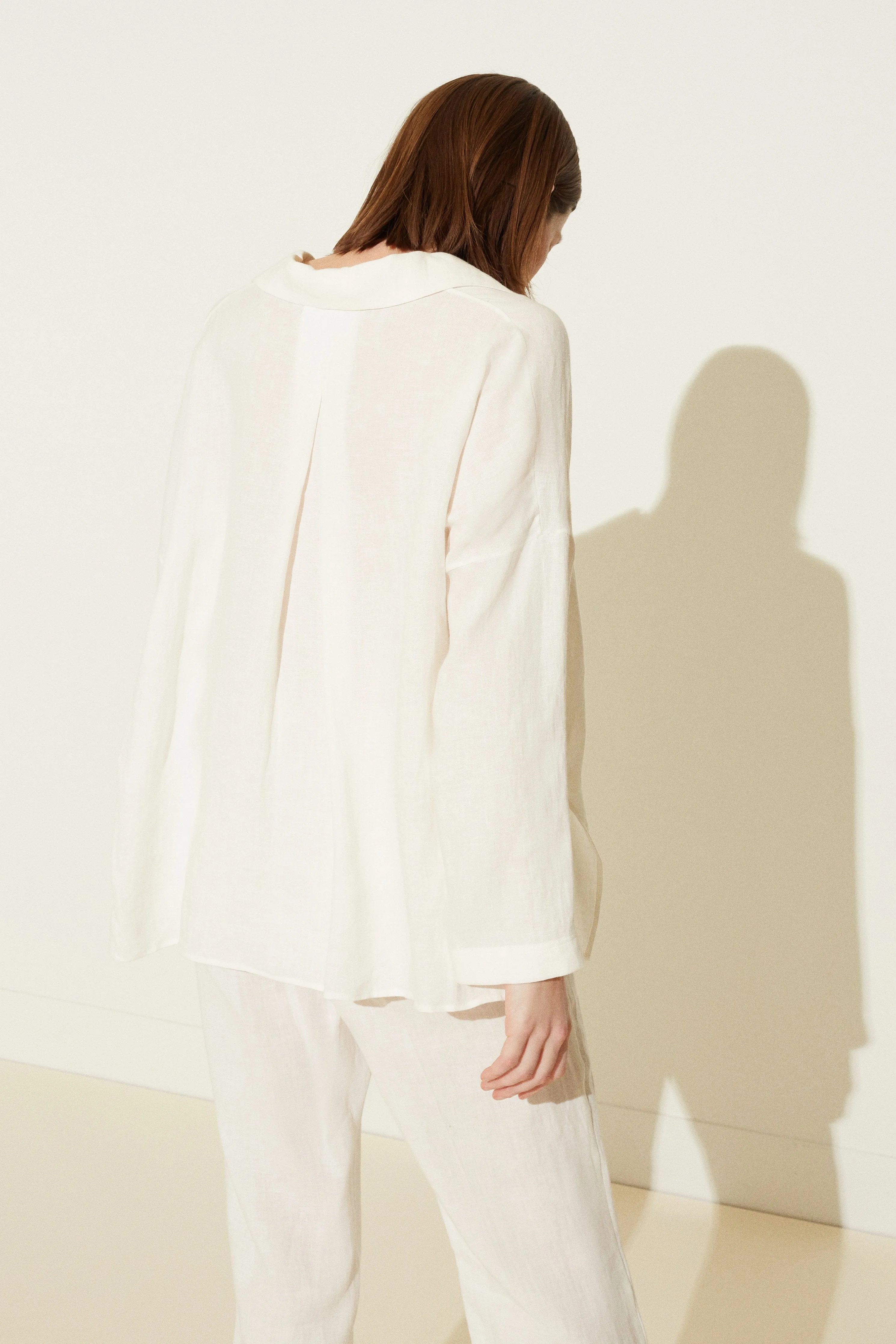 Linen Pyjama Shirt - White