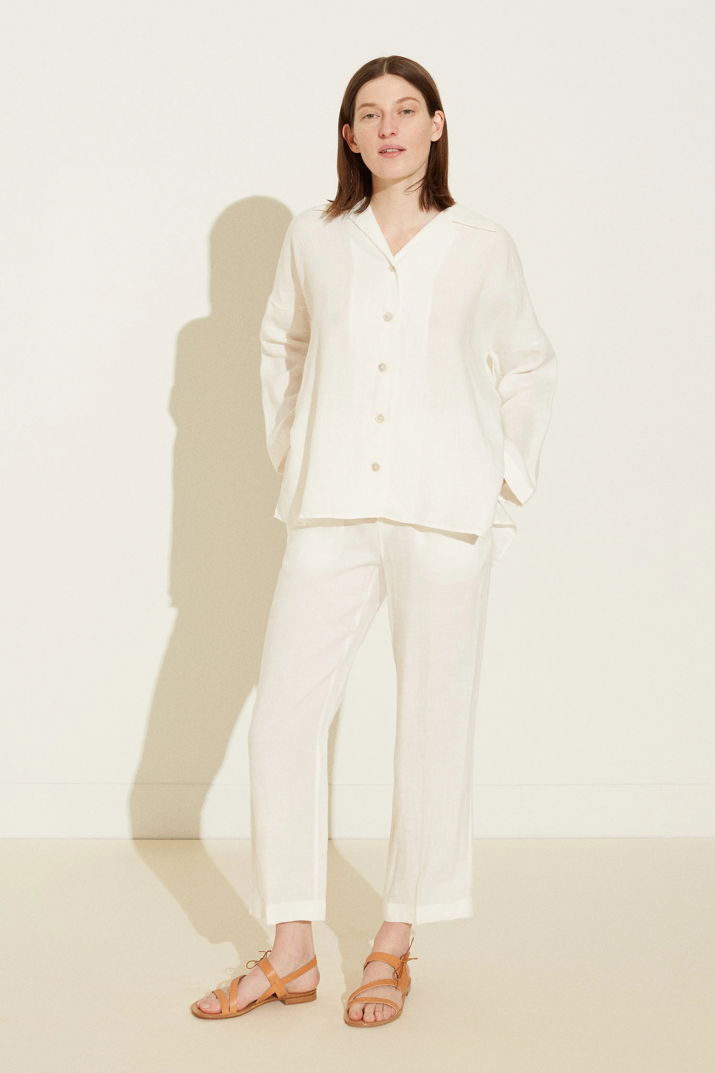 Linen Pyjama Shirt - White