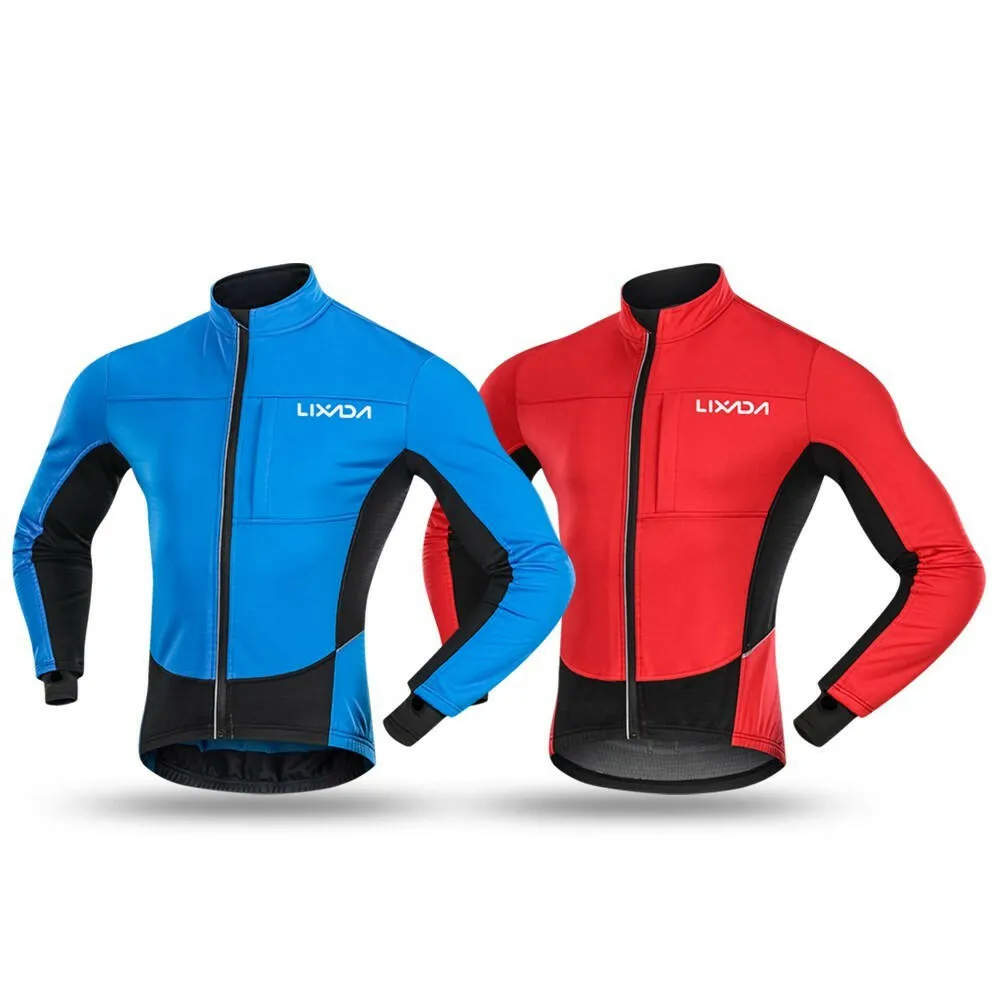 Lixada Winter Thermal Polar Fleece Men's Windproof Cycling Jacket