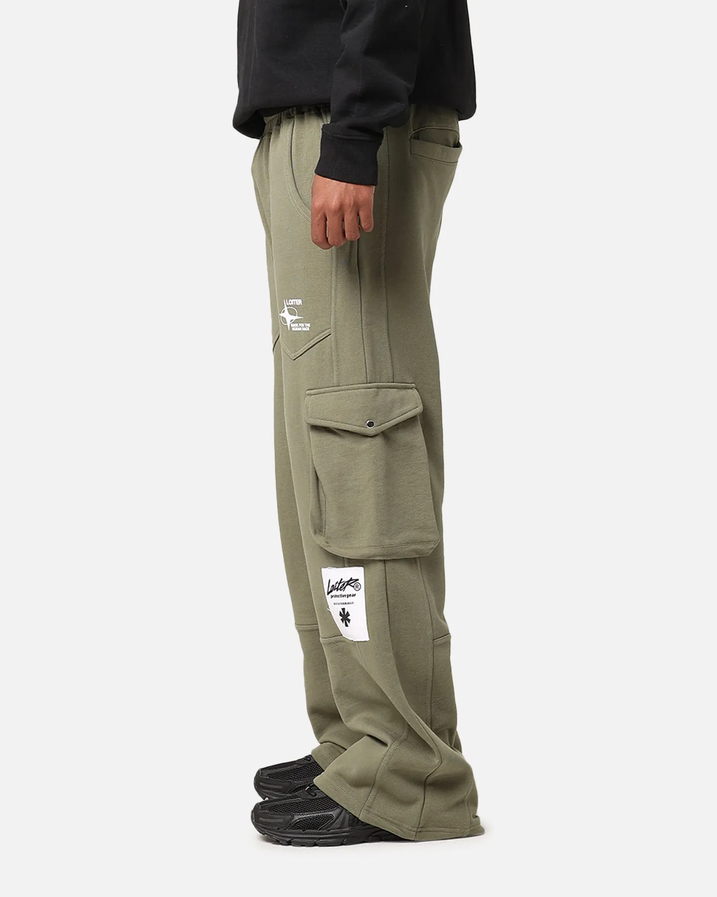 Loiter Utopia Cargo Sweat Pants Khaki Green