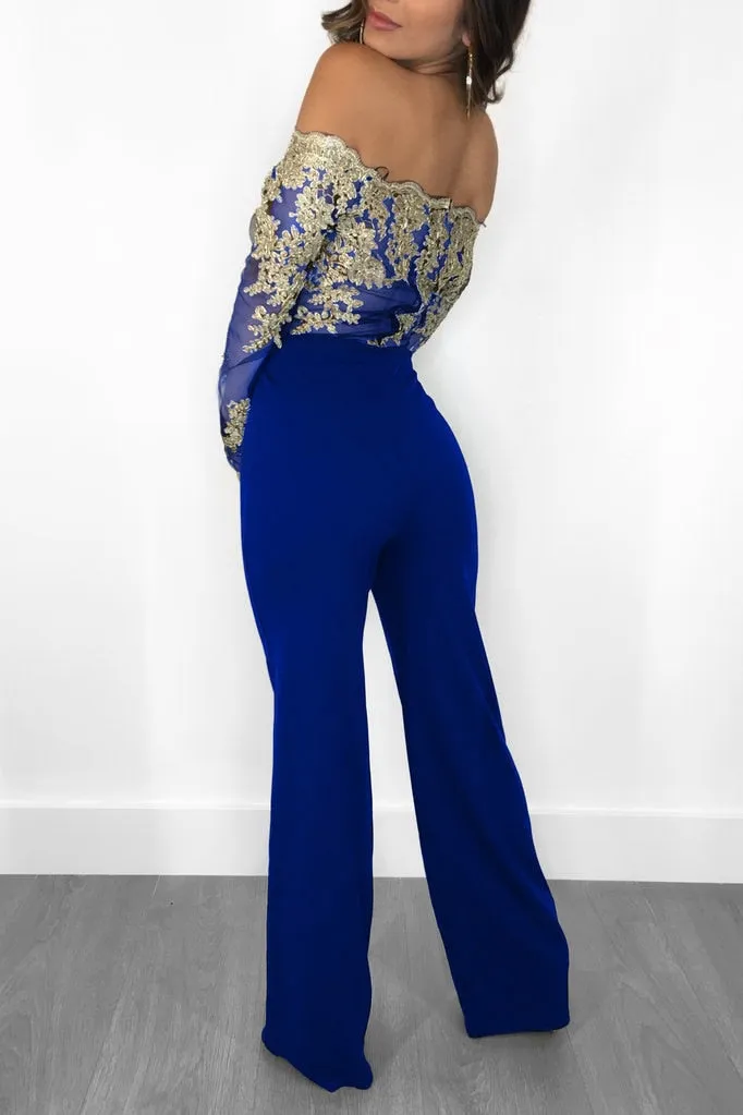 Long Sleeve Off Shoulder Dressy Jumpsuit