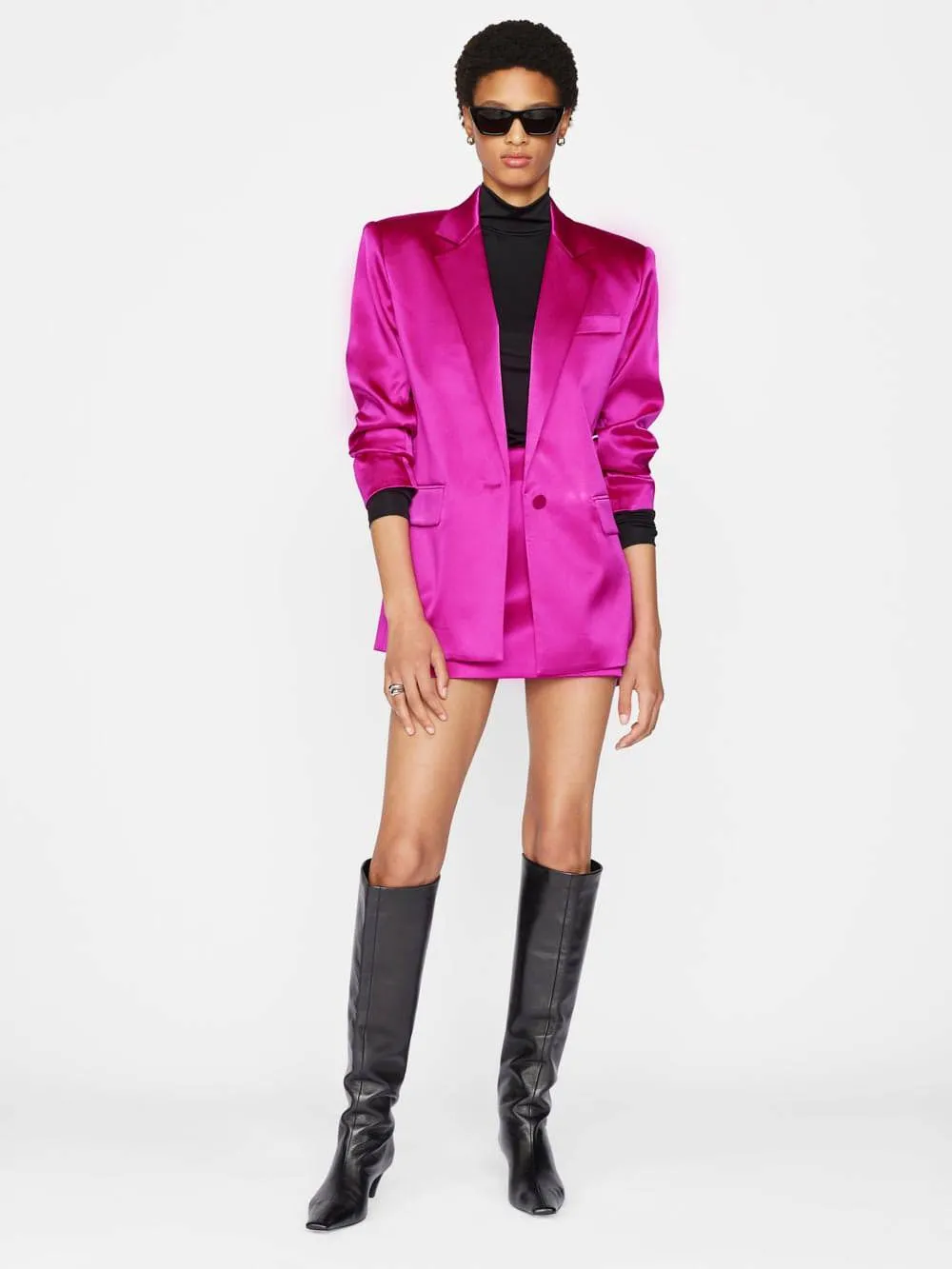 Magenta Blazer Stylish and Pants Set