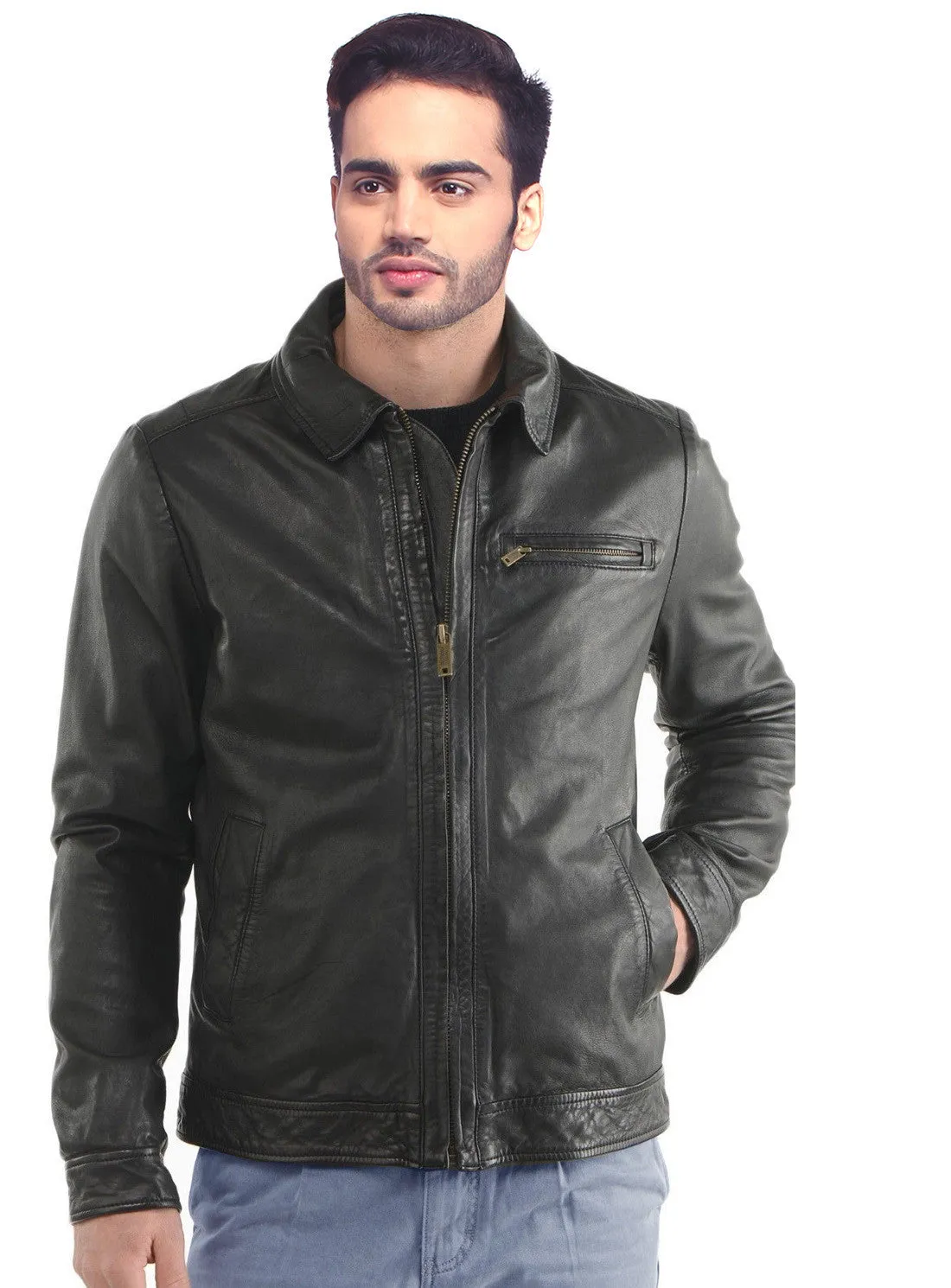 Men Classic  Leather Jacket