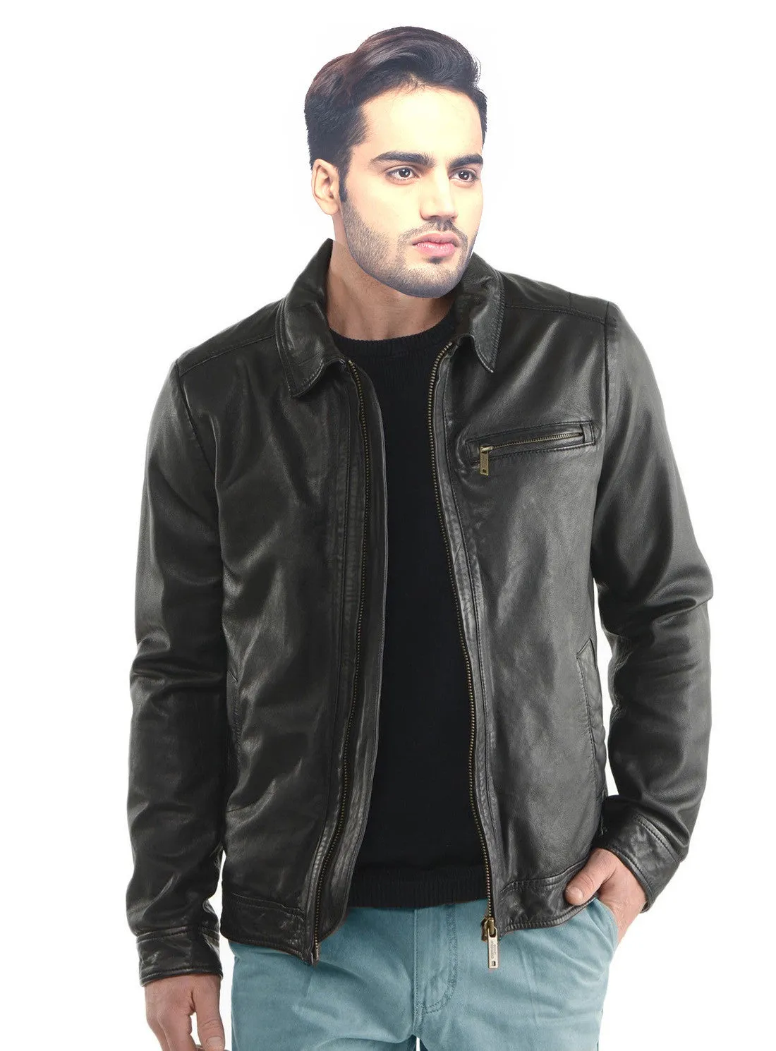 Men Classic  Leather Jacket