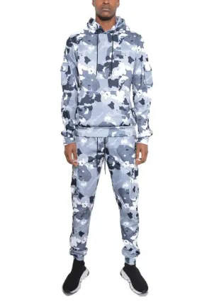 Mens Full Set Camouflage Hoodie And Jogger Set