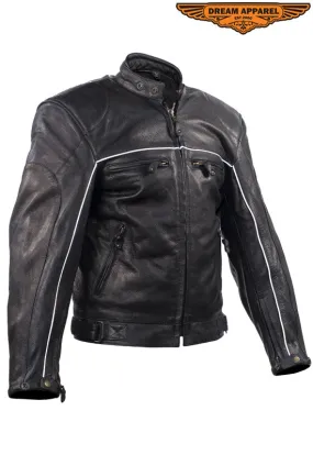 Mens Racer Jacket With Adjustable Velcro