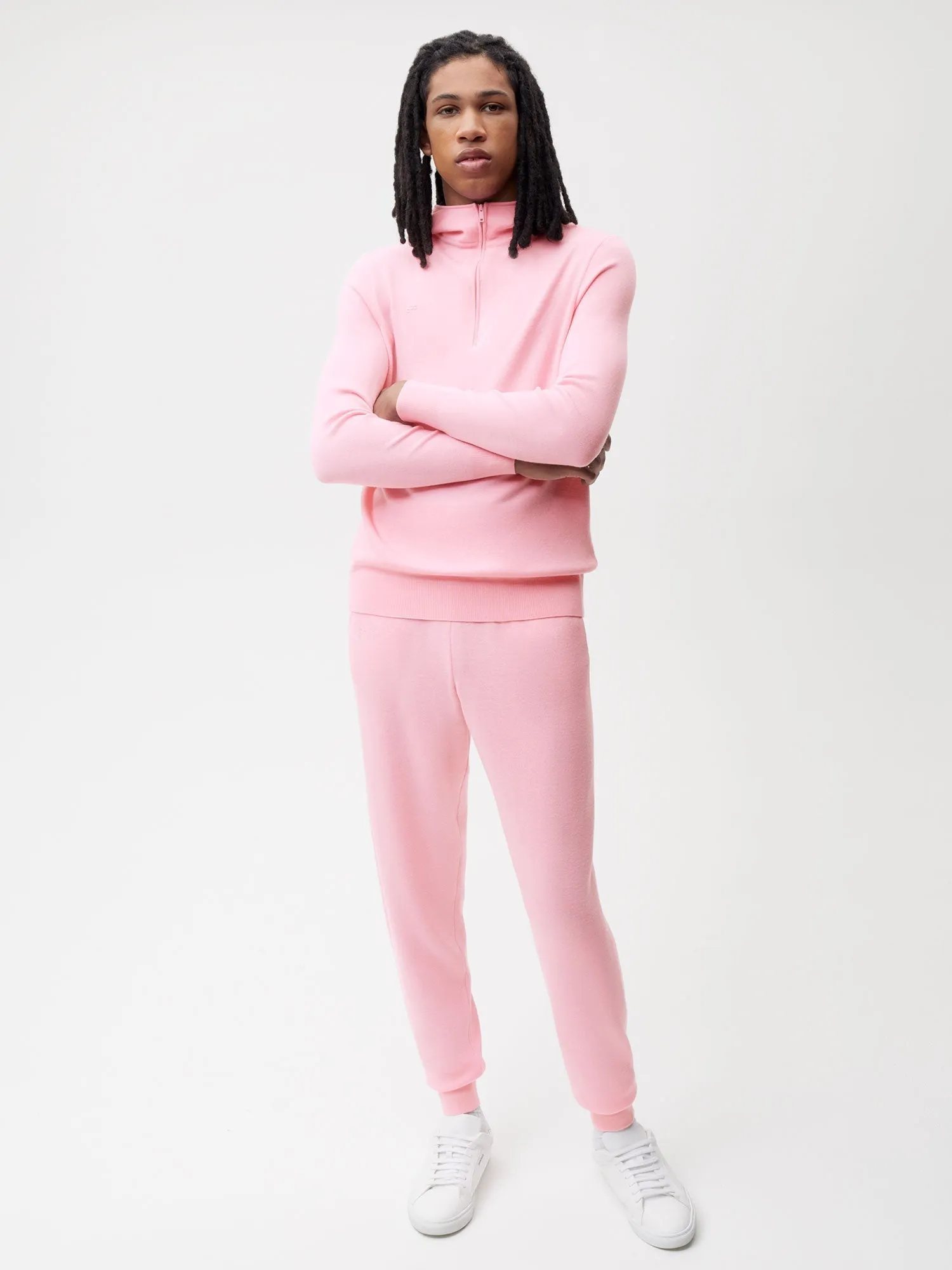 Merino Wool Track Pants—sakura pink