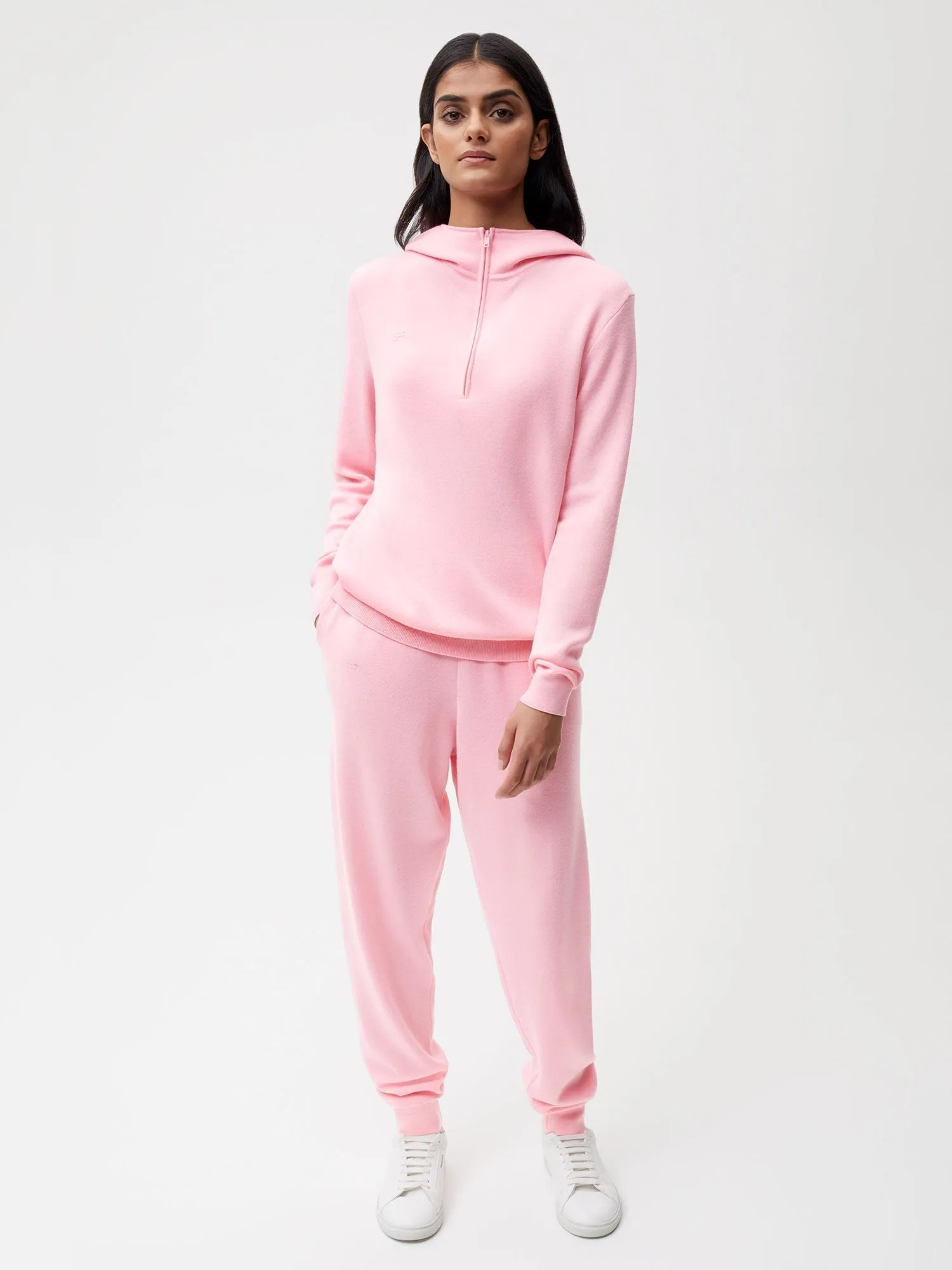 Merino Wool Track Pants—sakura pink