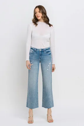 Mid Rise Crop Wide Leg Jeans by Vervet