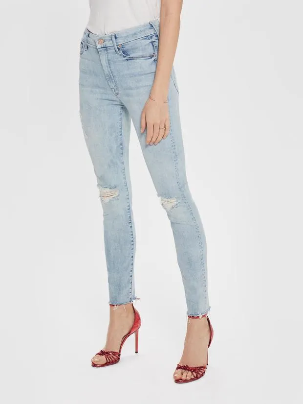 Mother Denim - Looker Ankle Fray Denim Jeans in Super Blast From The Past Wash