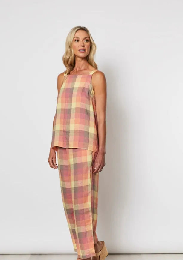 Multi Check Pant - Orange Multi