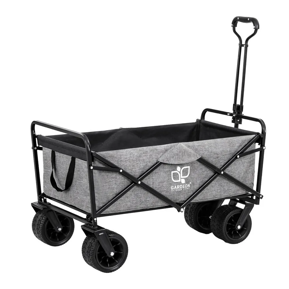 Multifunction Grey Garden Cart with Cargo Net - Gardeon