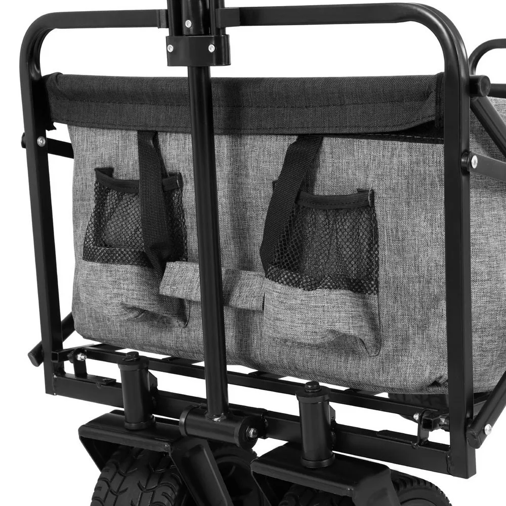 Multifunction Grey Garden Cart with Cargo Net - Gardeon