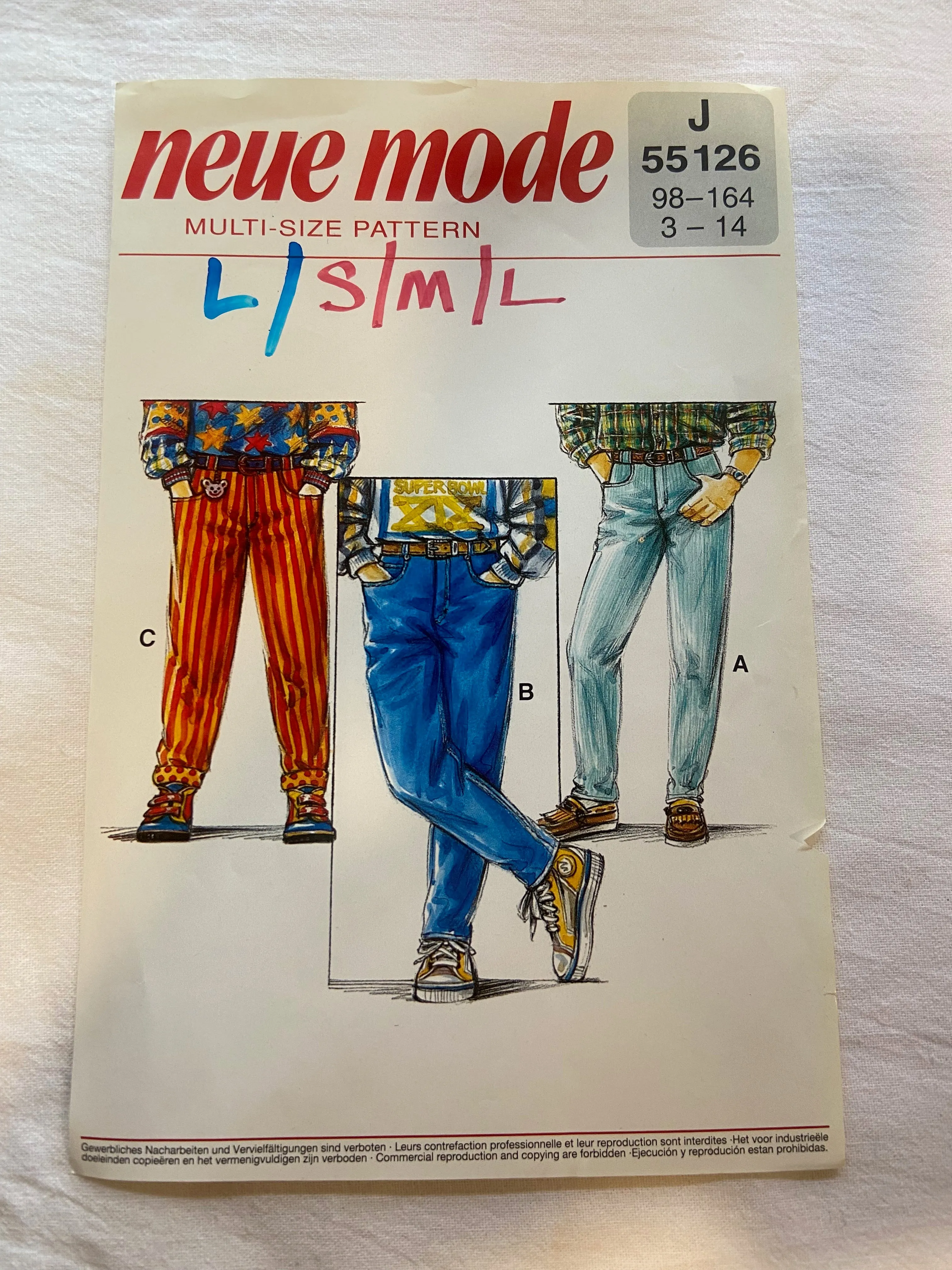 Neue Mode J 55126 Pattern UNCUT Boy's Pants ages 3-14