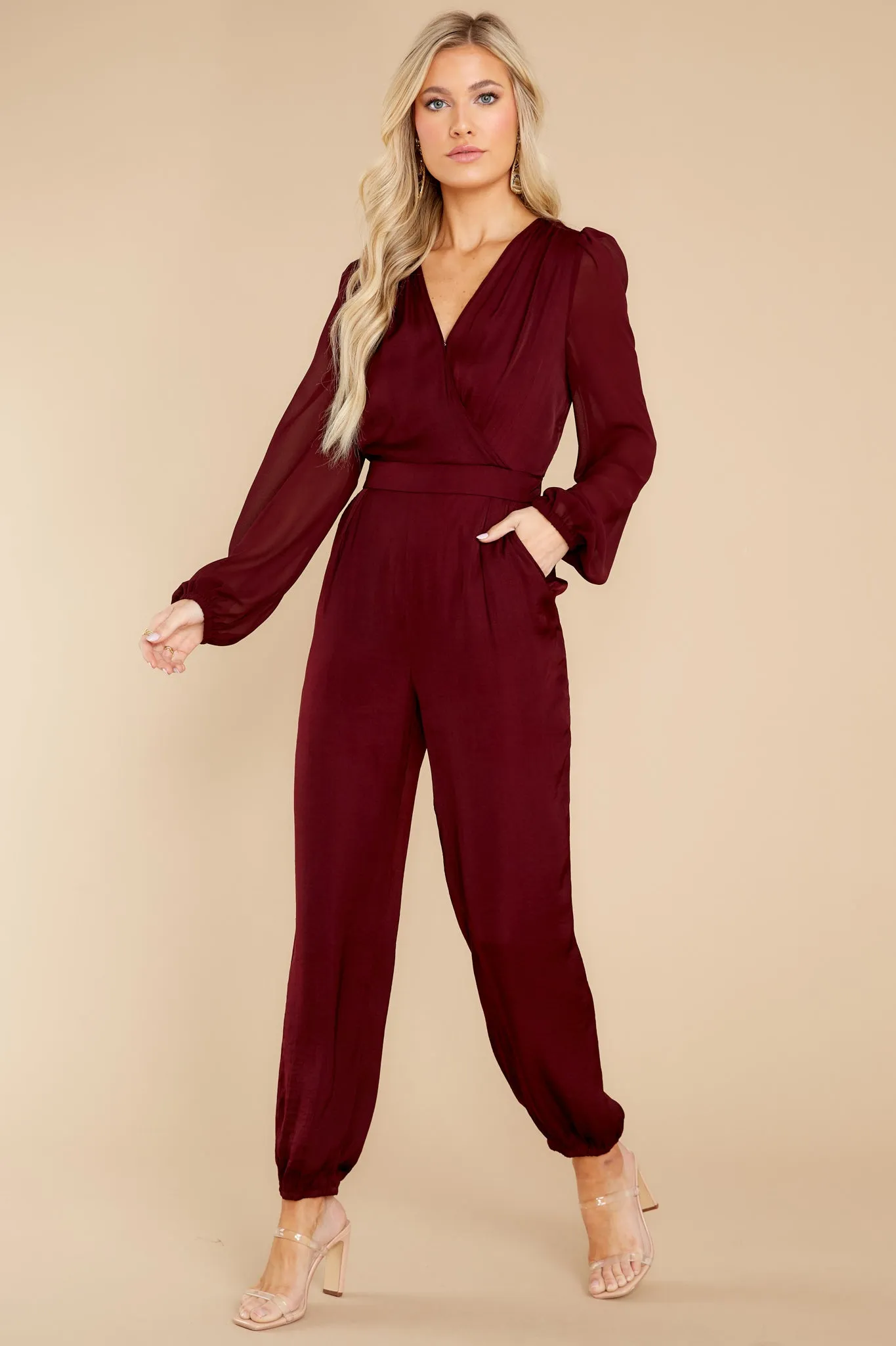 Next Level Class Merlot Jumpsuit