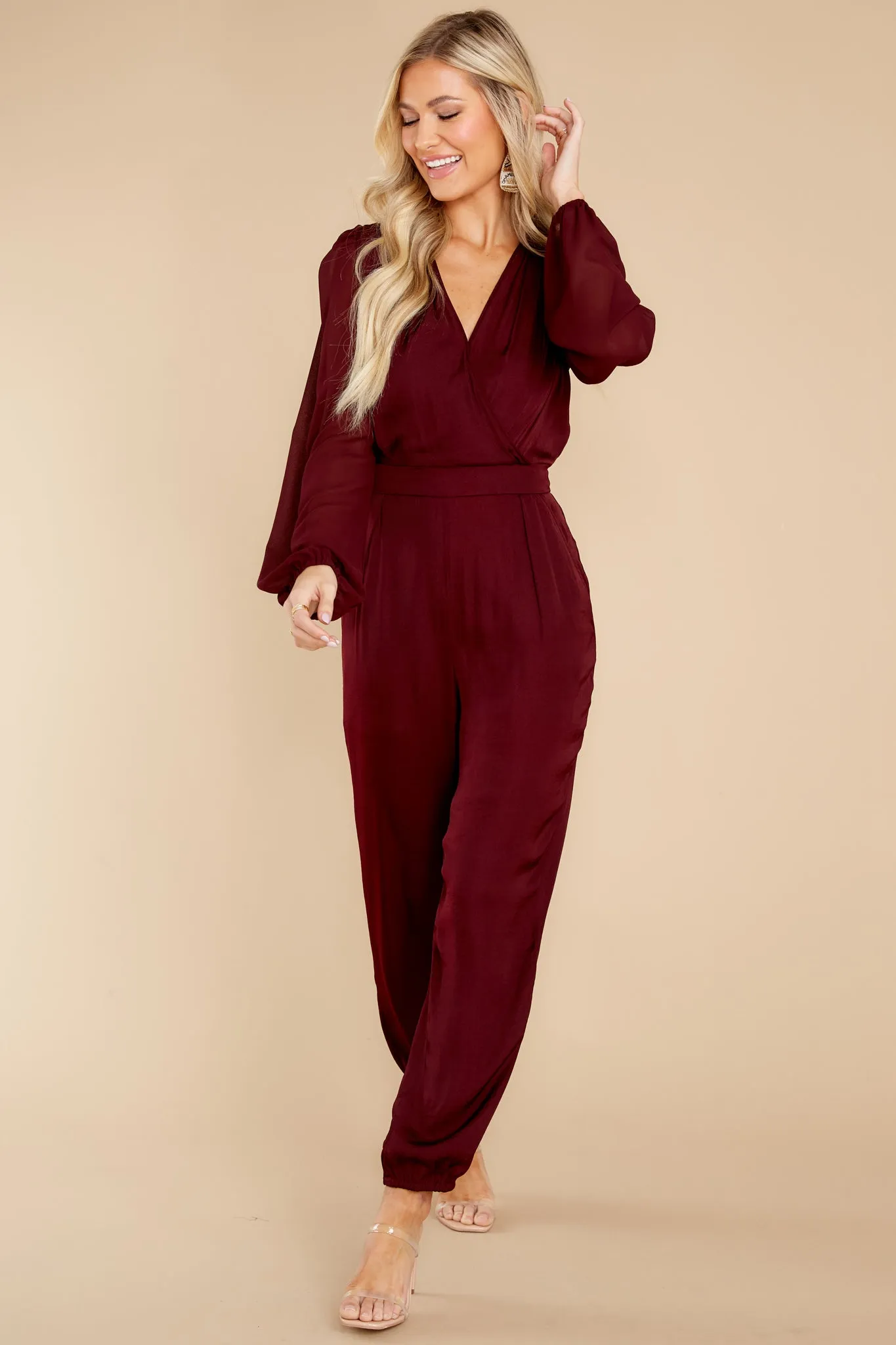 Next Level Class Merlot Jumpsuit