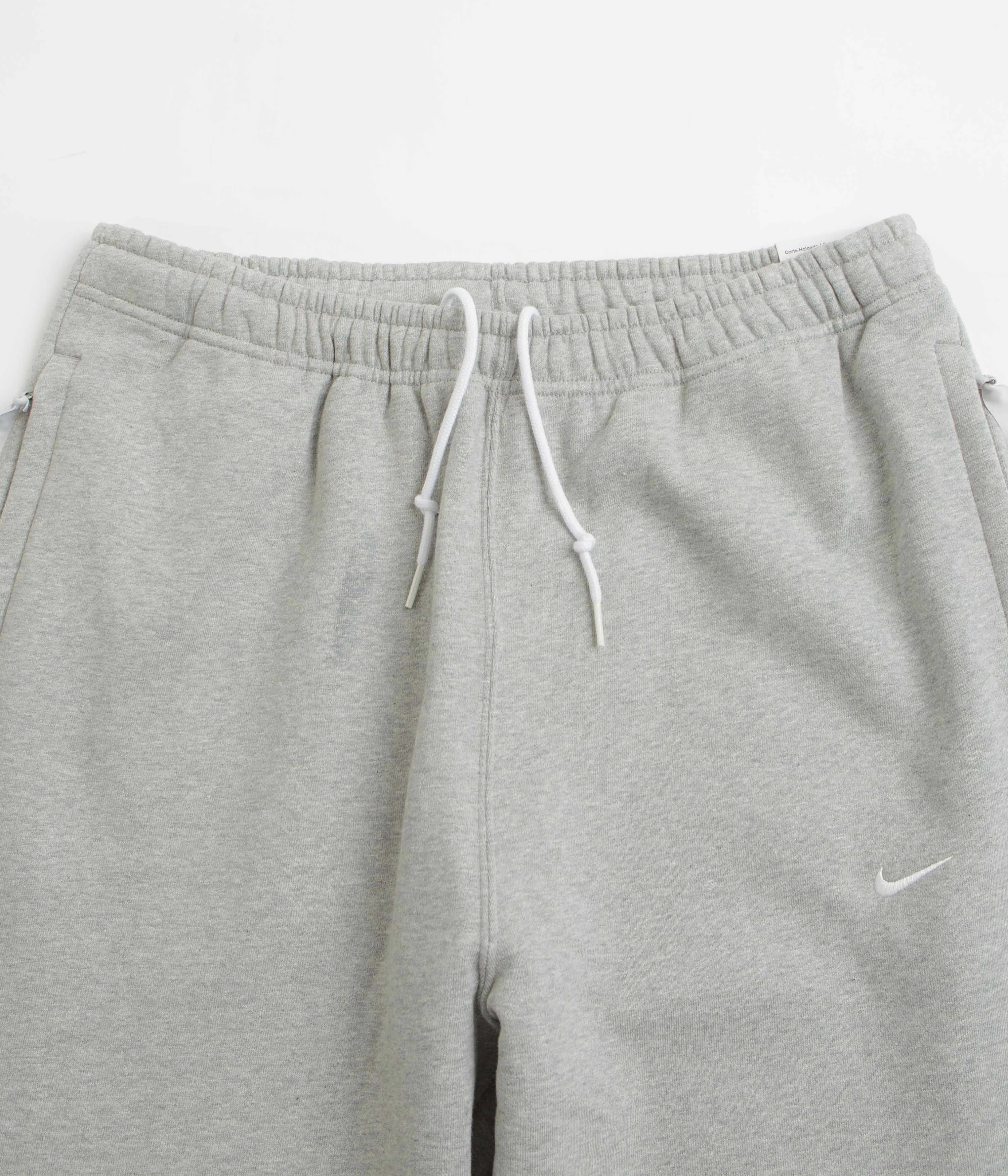 Nike Solo Swoosh Open Hem Sweatpants - Dark Grey Heather / White