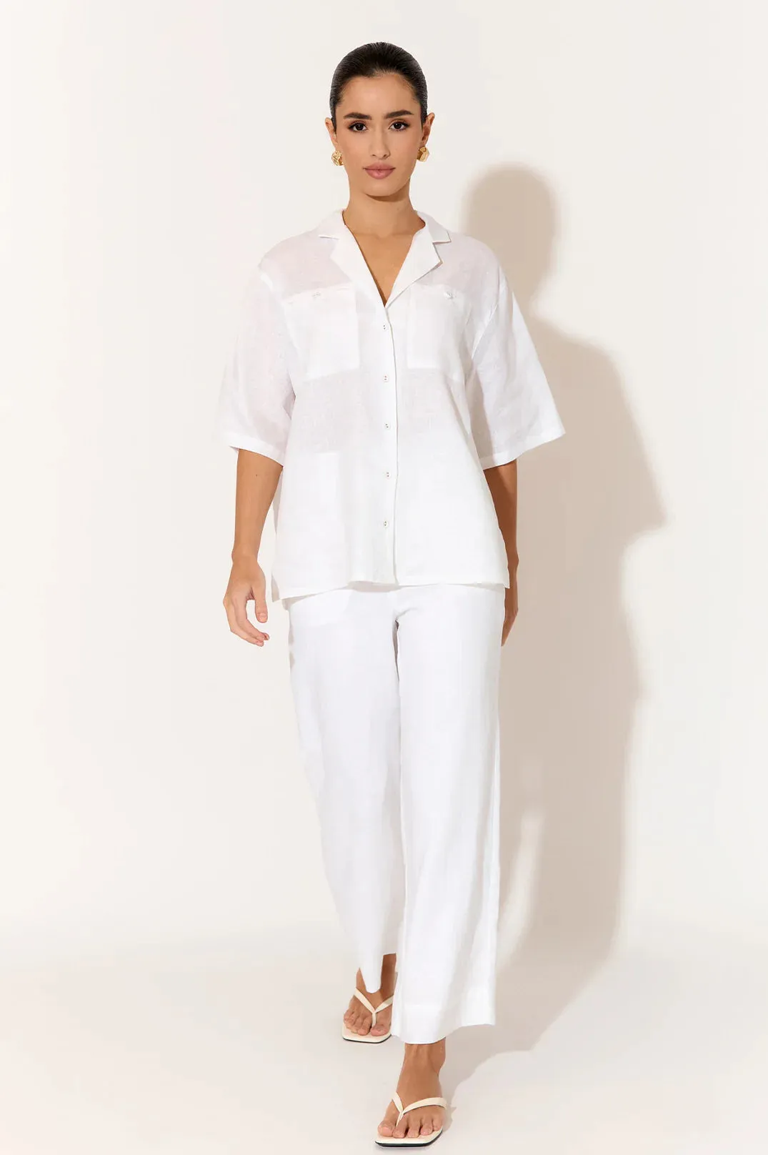 Nisha Cropped Linen Pant