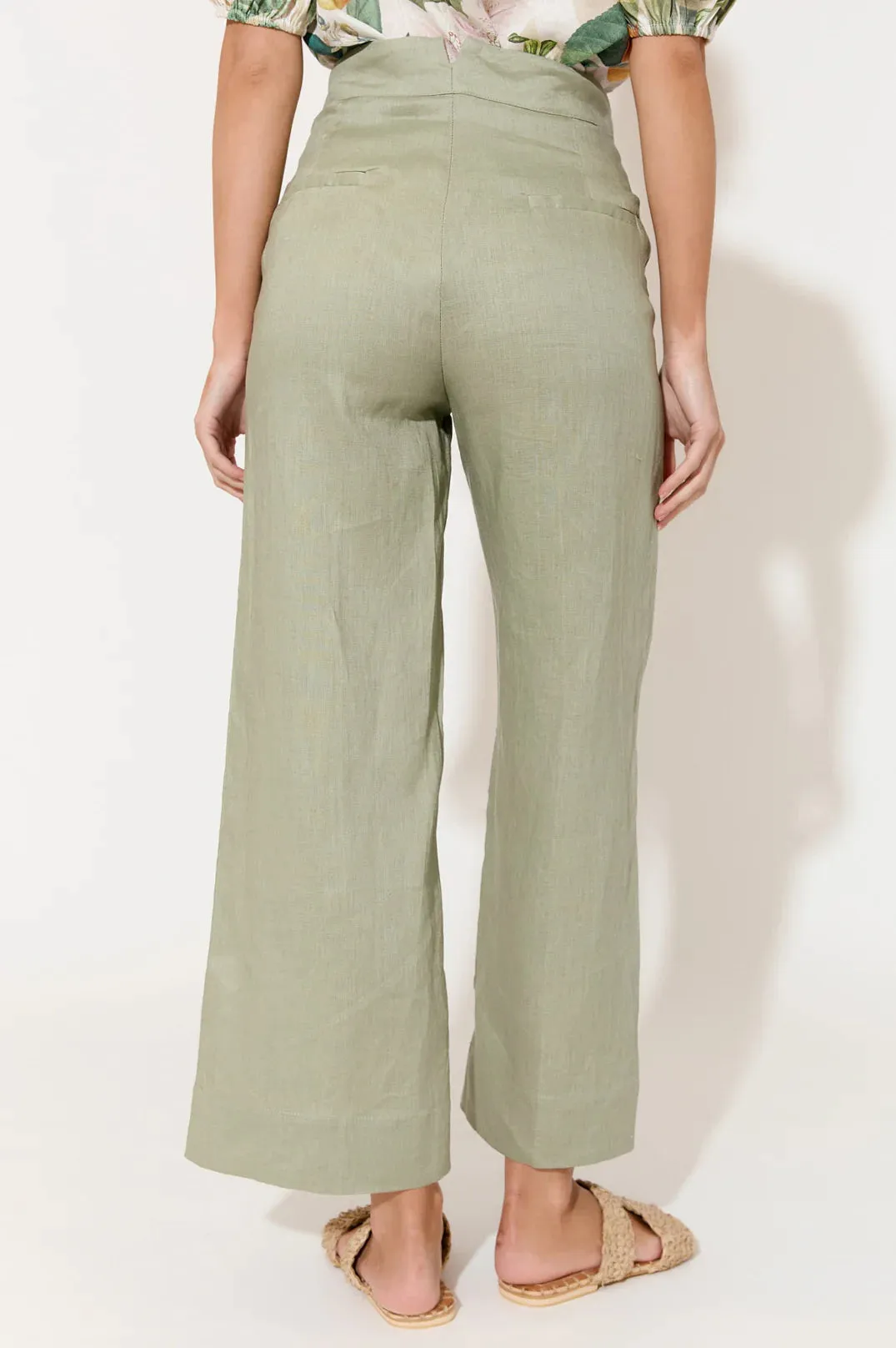 Nisha Cropped Linen Pant