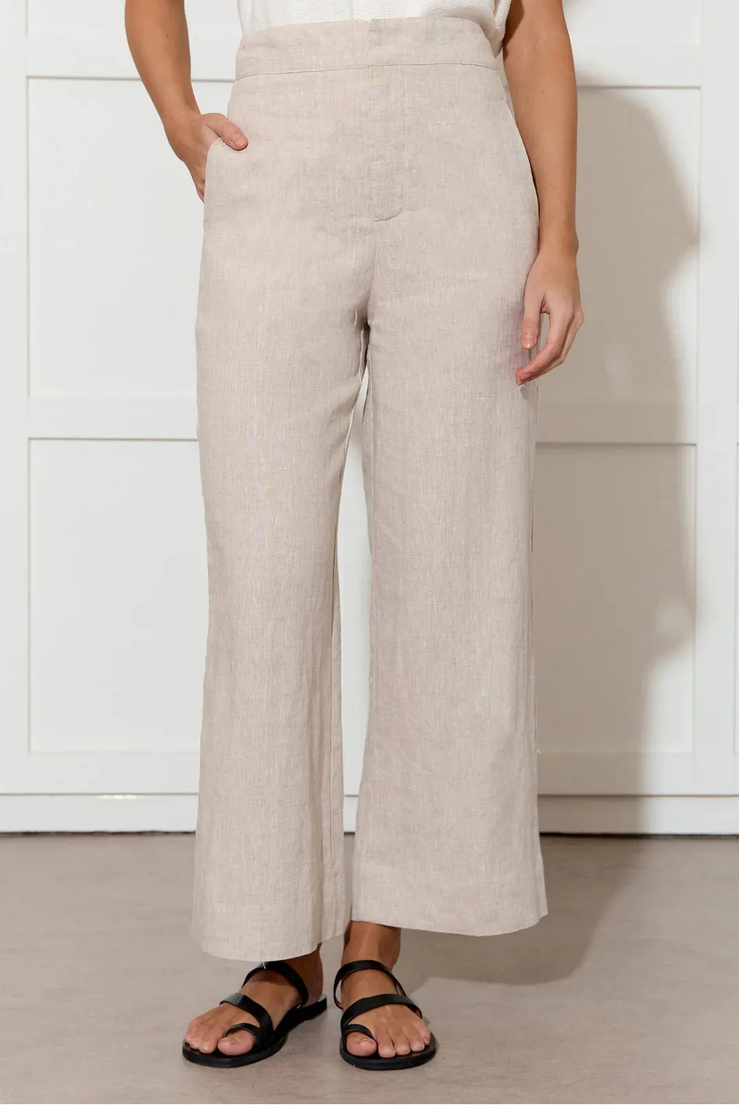 Nisha Cropped Linen Pant