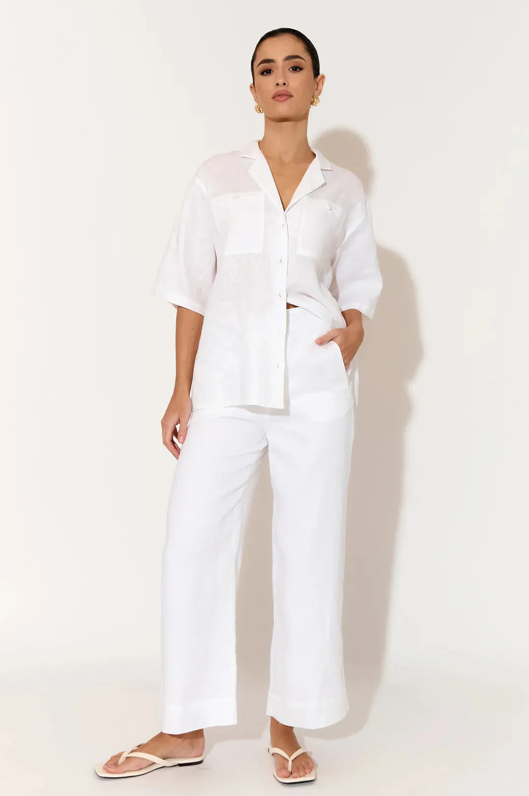 Nisha Cropped Linen Pant