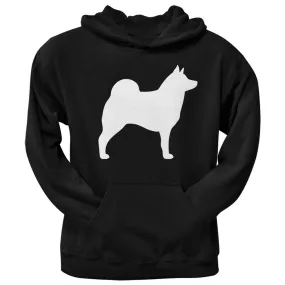 Norwegian Elkhound Silhouette Black Adult Hoodie